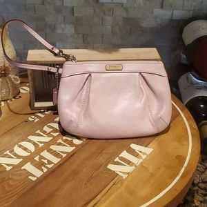 Coach shimmery pink wristlet